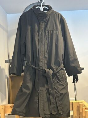 Men's Dark Brown Belted Trench Coat - Unbranded